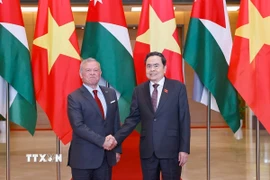 Chủ tịch Quốc hội Trần Thanh Mẫn hội kiến Quốc vương Jordan Abdullah II Ibn Al Hussein. (Ảnh: Doãn Tấn/TTXVN)
