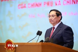 Thủ tướng Phạm Minh Chính khai mạc Hội nghị tổng kết công tác năm 2025, triển khai công tác năm 2026 của Chính phủ và chính quyền địa phương. (Ảnh: Dương Giang/TTXVN)