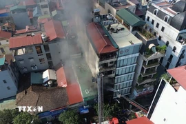 Hiện trường vụ cháy. (Ảnh: Phan Phương/TTXVN)