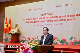 Chủ tịch Quốc hội Trần Thanh Mẫn phát biểu khai mạc Hội nghị. (Ảnh: Doãn Tấn/TTXVN)