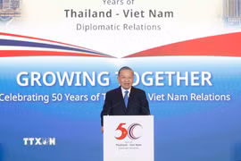 Tổng Bí thư, Chủ tịch nước Tô Lâm phát biểu tại Diễn đàn Doanh nghiệp Việt Nam-Thái Lan. (Ảnh: Thống Nhất/TTXVN)