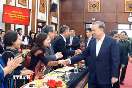Tổng Bí thư Tô Lâm và các đại biểu. (Ảnh: Thống Nhất/TTXVN)