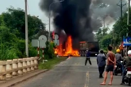 Hiện trường vụ tai nạn giao thông.