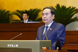 Chủ tịch Quốc hội Trần Thanh Mẫn phát biểu khai mạc Kỳ họp không thường lệ thứ nhất, Quốc hội khóa XVI. (Ảnh: Doãn Tấn/TTXVN)