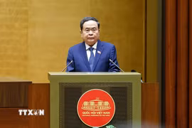 Chủ tịch Quốc hội Trần Thanh Mẫn phát biểu khai mạc Kỳ họp không thường lệ thứ nhất, Quốc hội khoá XVI. (Ảnh: Doãn Tấn/TTXVN)