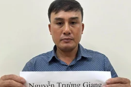 Nguyễn Trường Giang tại cơ quan công an. (Ảnh: Công an tỉnh Phú Thọ)