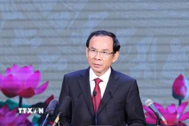 Ông Nguyễn Văn Nên, Ủy viên Bộ Chính trị, Bí thư Thành ủy Thành phố Hồ Chí Minh. (Ảnh: Thống Nhất/TTXVN)