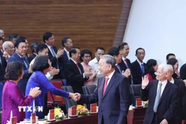 Tổng Bí thư Tô Lâm dự Lễ Công bố Nghị quyết sáp nhập đơn vị hành chính tại Thành phố Hồ Chí Minh. (Ảnh: Thống Nhất/TTXVN)