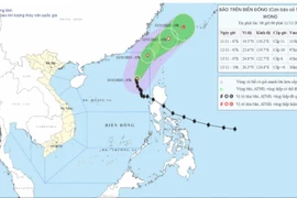 Hình ảnh vị trí, hướng đi của bão số 14. (Nguồn: Trung tâm Khí tượng Thủy văn Quốc gia)