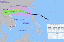 Hình ảnh vị trí và đường đi của bão số 9 lúc 13h chiều 23/9/2025. (Nguồn: Trung tâm Dự báo Khí tượng Thủy văn Trung ương)