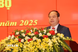 Bí thư Tỉnh ủy Quảng Ninh Quản Minh Cường. (Ảnh: Văn Đức /TTXVN)