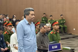 Bị cáo Nguyễn Văn Dân (Giám đốc Công ty Hoàng Dân) tại phiên tòa ngày 30/3. (Ảnh: Kim Anh /TTXVN)