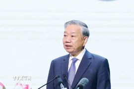 Tổng Bí thư Tô Lâm, Bí thư Quân ủy Trung ương phát biểu tại lễ kỷ niệm. (Ảnh: Thống Nhất/TTXVN)