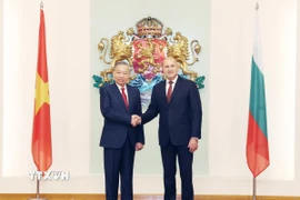 Tổng Bí thư Tô Lâm và Tổng thống Cộng hòa Bulgaria Rumen Radev tại Phủ Tổng thống. (Ảnh: Thống Nhất/TTXVN)