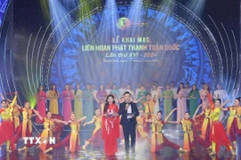 Lễ khai mạc Liên hoan Phát thanh toàn quốc lần thứ XVI. (Ảnh: TTXVN phát)