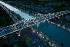 Phối cảnh cầu Nguyễn Chí Thanh bắc qua kênh xáng Xà No, Thành phố Cần Thơ.