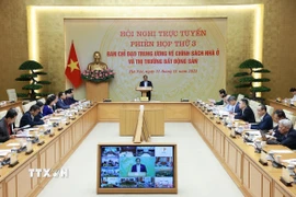 Thủ tướng Phạm Minh Chính chủ trì phiên họp. (Ảnh: Dương Giang/TTXVN)