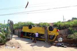 Hiện trường vụ tai nạn. (Ảnh: Quang Thái/TTXVN)