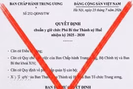 Huế: Văn bản về công tác nhân sự lan truyền trên mạng xã hội là giả mạo