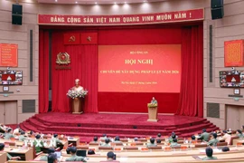 Quang cảnh Hội nghị chuyên đề của Bộ Công an về xây dựng pháp luật năm 2026. (Ảnh: Phạm Kiên/TTXVN)