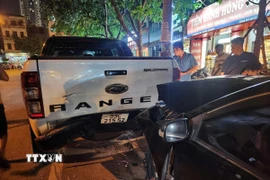 Hiện trường vụ tai nạn. (Ảnh: TTXVN phát)