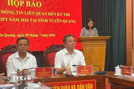 Quang cảnh họp báo. (Ảnh: Hoàng Hải/TTXVN)