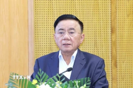 Ông Trần Cẩm Tú, Ủy viên Bộ Chính trị, Thường trực Ban Bí thư, phát biểu chỉ đạo hội nghị. (Ảnh: Phương Hoa/TTXVN)