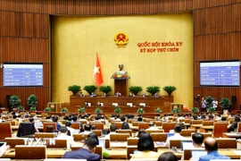Quốc hội biểu quyết thông qua Luật sửa đổi, bổ sung một số điều của Luật Tổ chức Viện Kiểm sát Nhân dân. (Ảnh: Doãn Tấn/TTXVN)