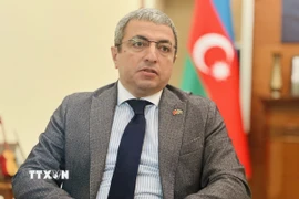 Chủ tịch nước Lương Cường tiếp Viện trưởng Viện Kiểm sát Tối cao Azerbaijan Kamran Bayram Aliyev. (Ảnh: Lâm Khánh/TTXVN)