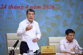 Thủ tướng Lê Minh Hưng kết luận Hội nghị toàn quốc đẩy mạnh phân bổ, giải ngân vốn đầu tư công năm 2026. (Ảnh: Dương Giang/TTXVN)