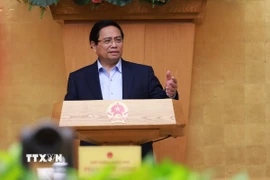 Thủ tướng Phạm Minh Chính chủ trì Phiên họp Chính phủ thường kỳ tháng 8 năm 2025. (Ảnh: Dương Giang/TTXVN)