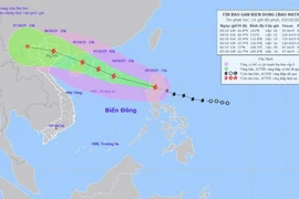 HÌnh ảnh vị trí và đường đi của bão Matmo lúc 13h ngày 3/10/2025. (Nguồn: Trung tâm Dự báo Khí tượng Thủy văn Quốc gia)