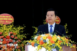 Đồng chí Mai Văn Chính, Ủy viên Trung ương Đảng, Ủy viên Ban Thường vụ Đảng uỷ Chính phủ, Phó Thủ tướng Chính phủ phát biểu. (Ảnh: Tuấn Anh/TTXVN)