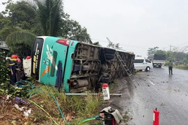 Hiện trường vụ tai nạn. (Ảnh: Đậu Tất Thành/TTXVN)