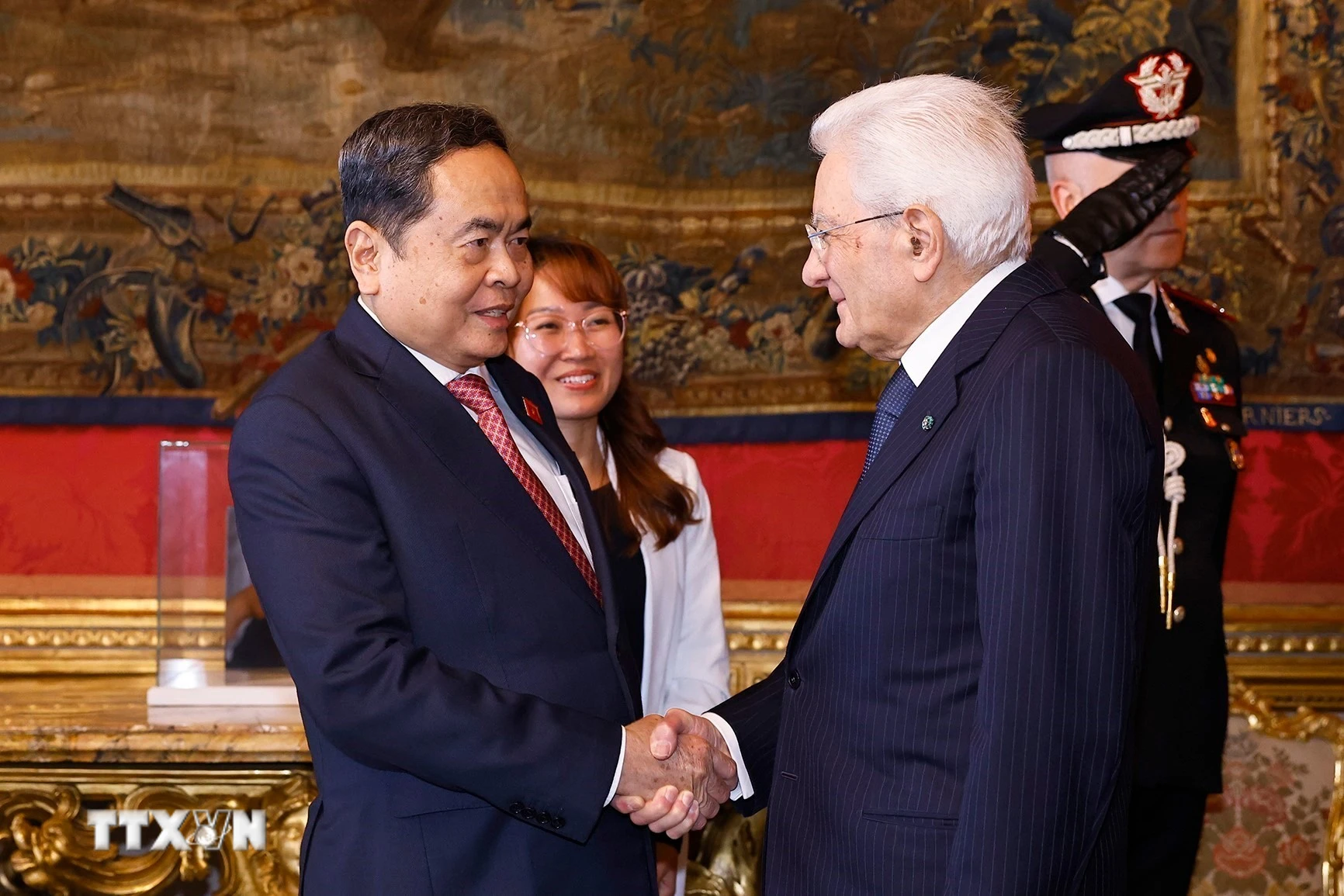 Chủ tịch Quốc hội Trần Thanh Mẫn hội kiến Tổng thống Italy Sergio Mattarella