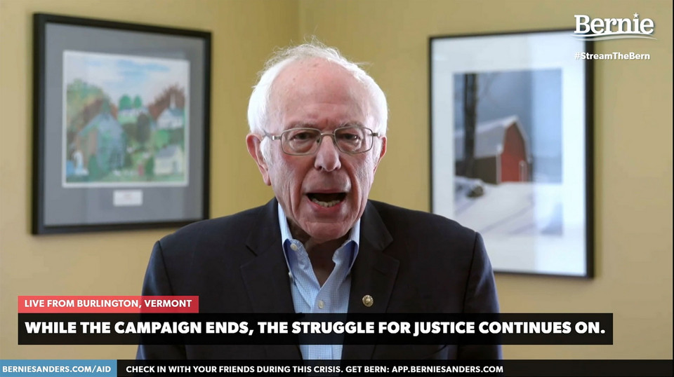 Thượng Nghị sỹ bang Vermont Bernie Sanders (trong ảnh) ngày 8/4 cho biết ông đã dừng chiến dịch tranh cử Tổng thống, bởi chiến dịch này sẽ không thành công. Tuy nhiên, ông cam kết sẽ hợp tác với cựu Phó Tổng thống Joe Biden - người nhiều khả năng sẽ giành được đề cử ứng viên Tổng thống của đảng Dân chủ. (Ảnh: AFP/TTXVN)