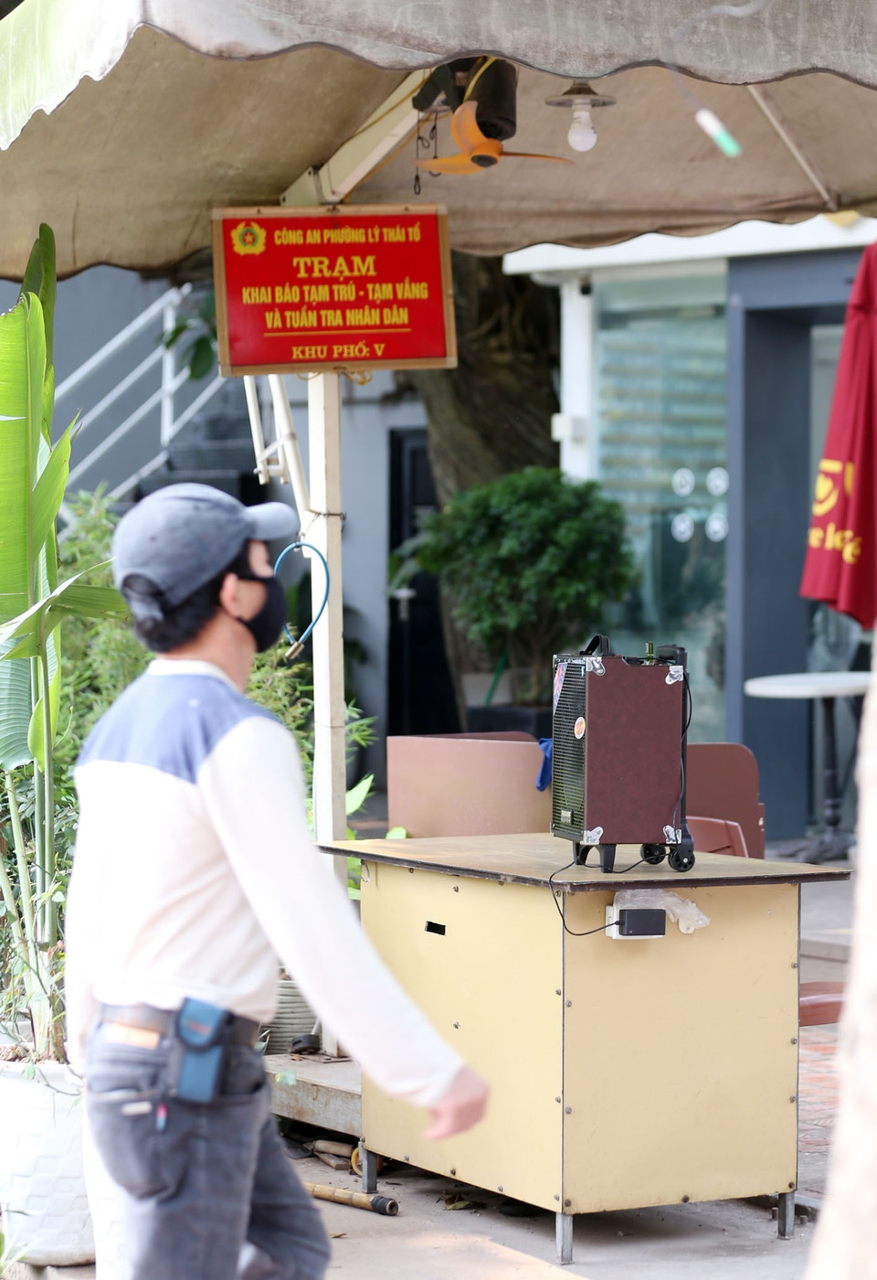 Phường Lý Thái Tổ sử dụng thêm loa thùng hằng ngày đưa thông tin về phòng, chống dịch COVID-19. (Ảnh: Anh Tuấn/TTXVN)