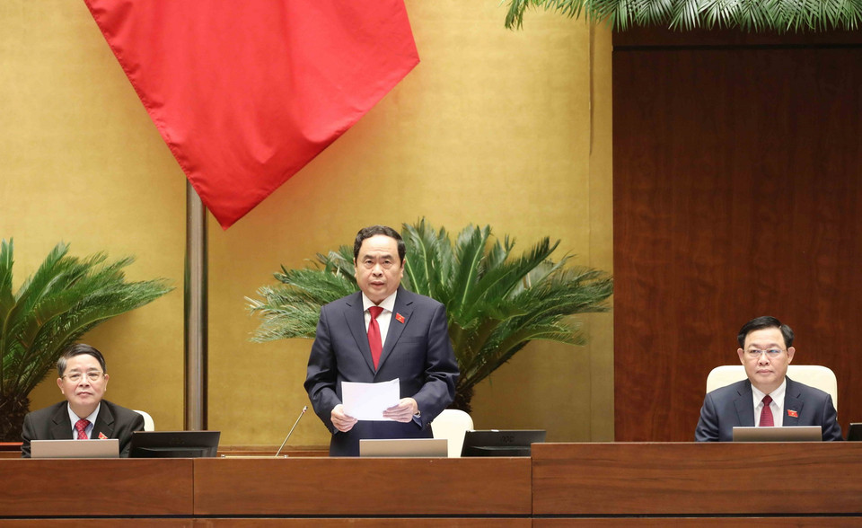 Phó Chủ tịch Quốc hội Trần Thanh Mẫn điều hành phiên bế mạc. (Ảnh: Phương Hoa/TTXVN)