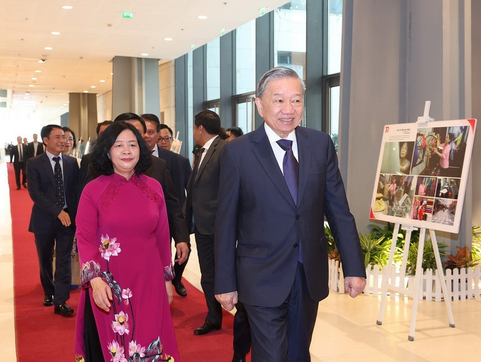 Tổng Bí thư, Chủ tịch nước Tô Lâm đến dự Lễ kỷ niệm 70 năm Ngày Giải phóng Thủ đô. (Ảnh: Trí Dũng/TTXVN)