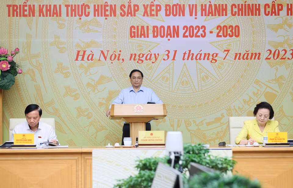 Thủ tướng Phạm Minh Chính phát biểu tại hội nghị. (Ảnh: Dương Giang/TTXVN) 