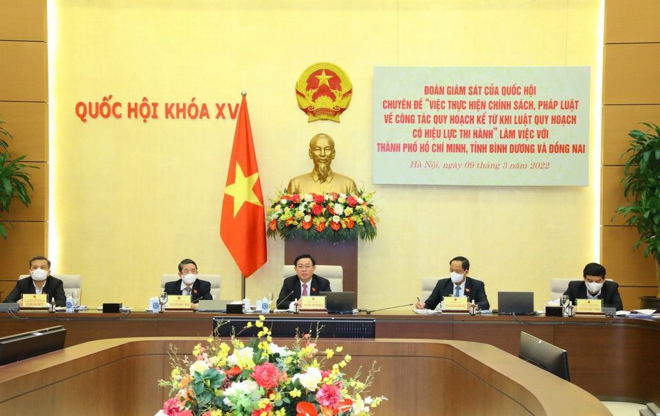  Chủ tịch Quốc hội Vương Đình Huệ phát biểu chỉ đạo. (Ảnh: Văn Điệp/TTXVN)