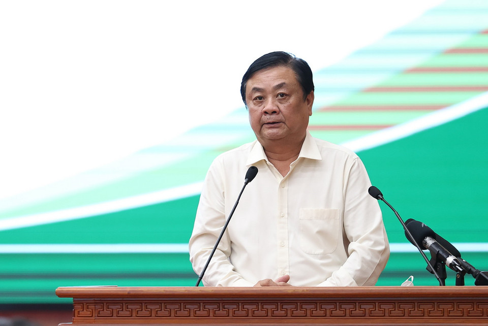  Bộ trưởng Bộ Nông nghiệp và Phát triển Nông thôn Lê Minh Hoan phát biểu. (Ảnh: Dương Giang/TTXVN)