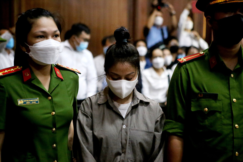 Bị cáo Nguyễn Võ Quỳnh Trang tại tòa. (Ảnh: Thành Chung/TTXVN)