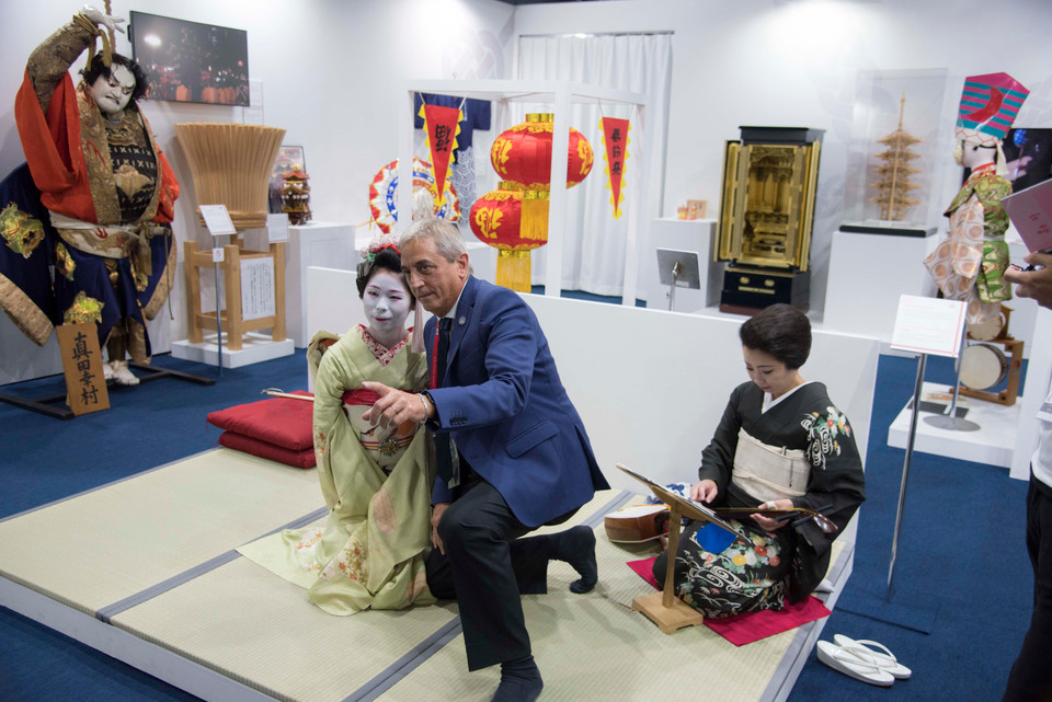 Không gian trải nghiệm văn hóa tại Hội nghị Thượng đỉnh G20, Osaka, Nhật Bản. 