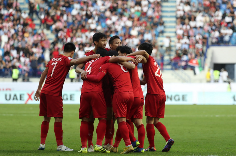 Bàn thắng này là kết quả của những nỗ lực ép sân không mệt mỏi từ cuối hiệp 1 (Nguồn: AFP/TTXVN)