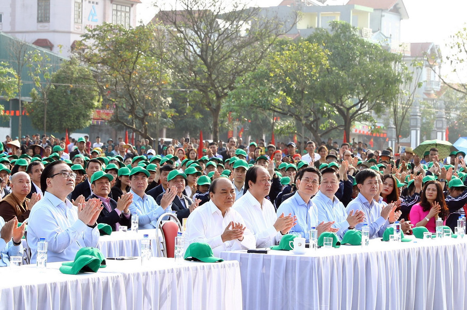 Thủ tướng Nguyễn Xuân Phúc dự Lễ phát động Tết trồng cây đời đời nhớ ơn Bác Hồ năm 2019. (Ảnh: Thống Nhất/TTXVN)