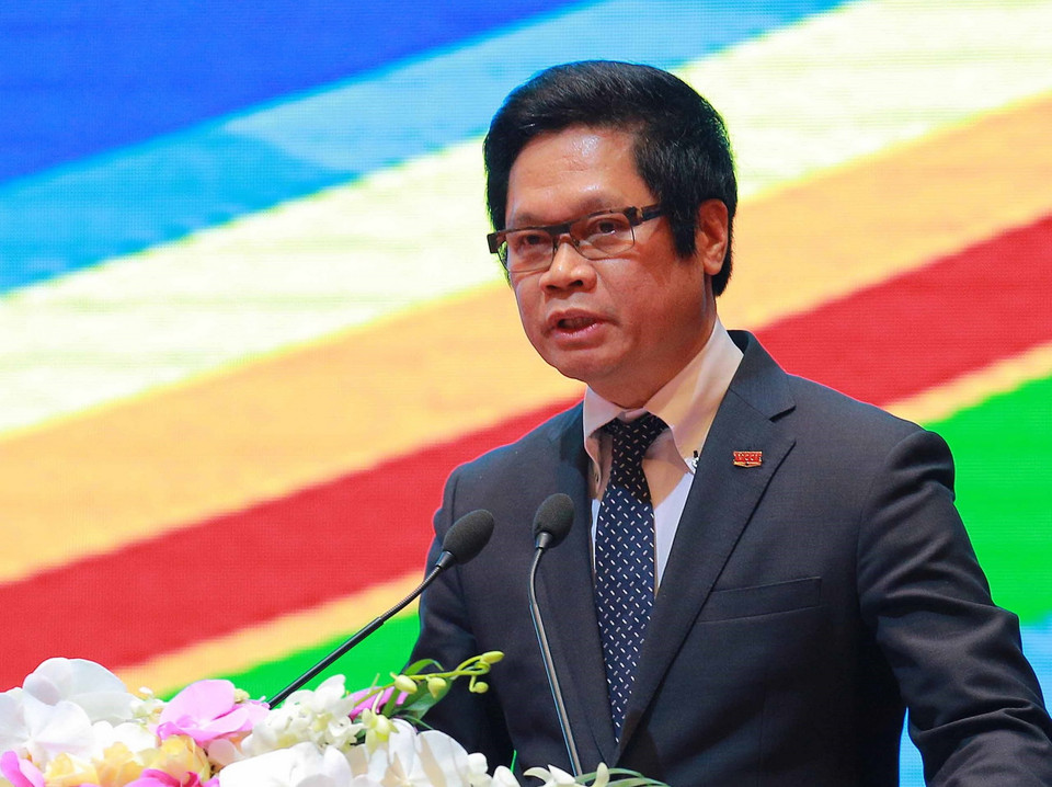 Chủ tịch Phòng Thương mại và Công nghiệp Việt Nam (VCCI) Vũ Tiến Lộc phát biểu khai mạc. (Ảnh: TTXVN)