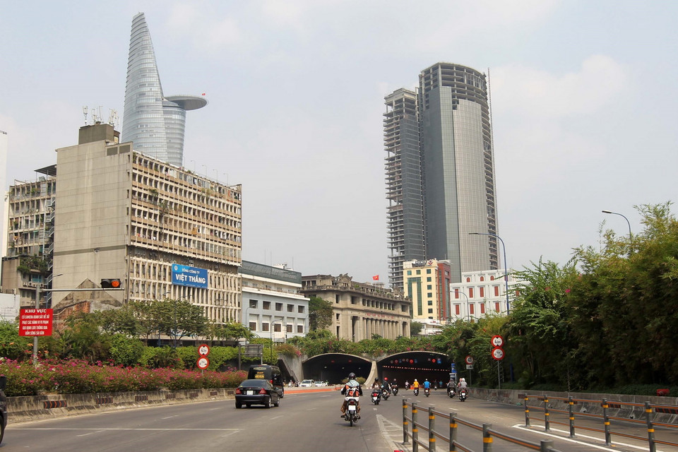 Hầm vượt sông Sài Gòn dài gần 1,5km, được đưa vào hoạt động năm 2011. (Ảnh: Thanh Vũ/TTXVN)