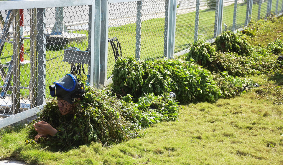 Diễn tập triển khai các phương án phòng chống khủng bố. (Ảnh: Thế Anh/TTXVN)