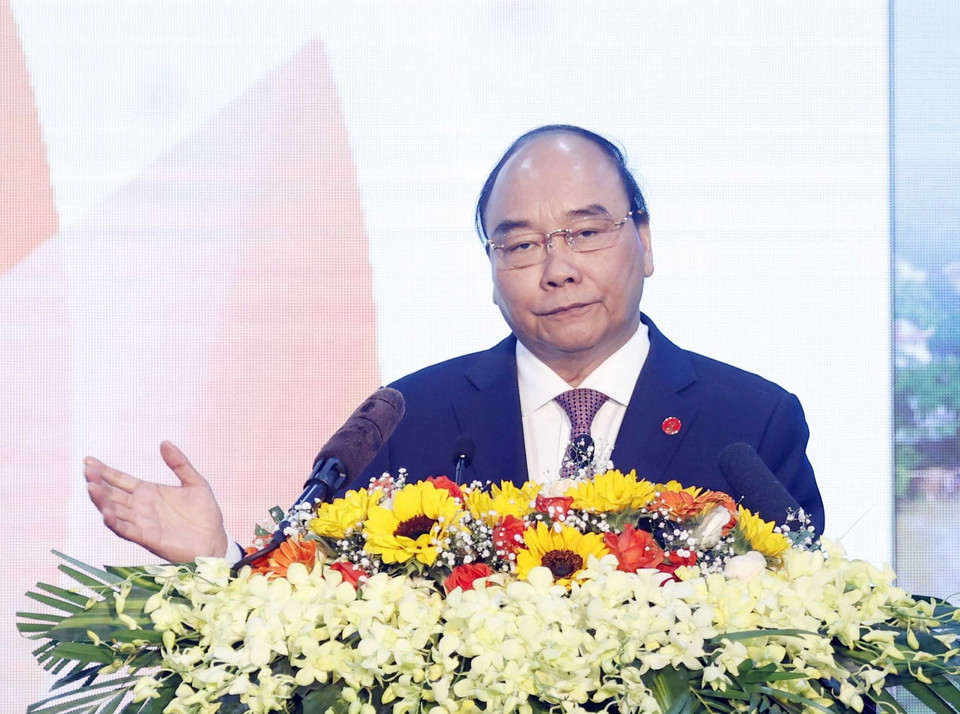 Chủ tịch nước Nguyễn Xuân Phúc phát biểu. Ảnh: Thống Nhất – TTXVN 